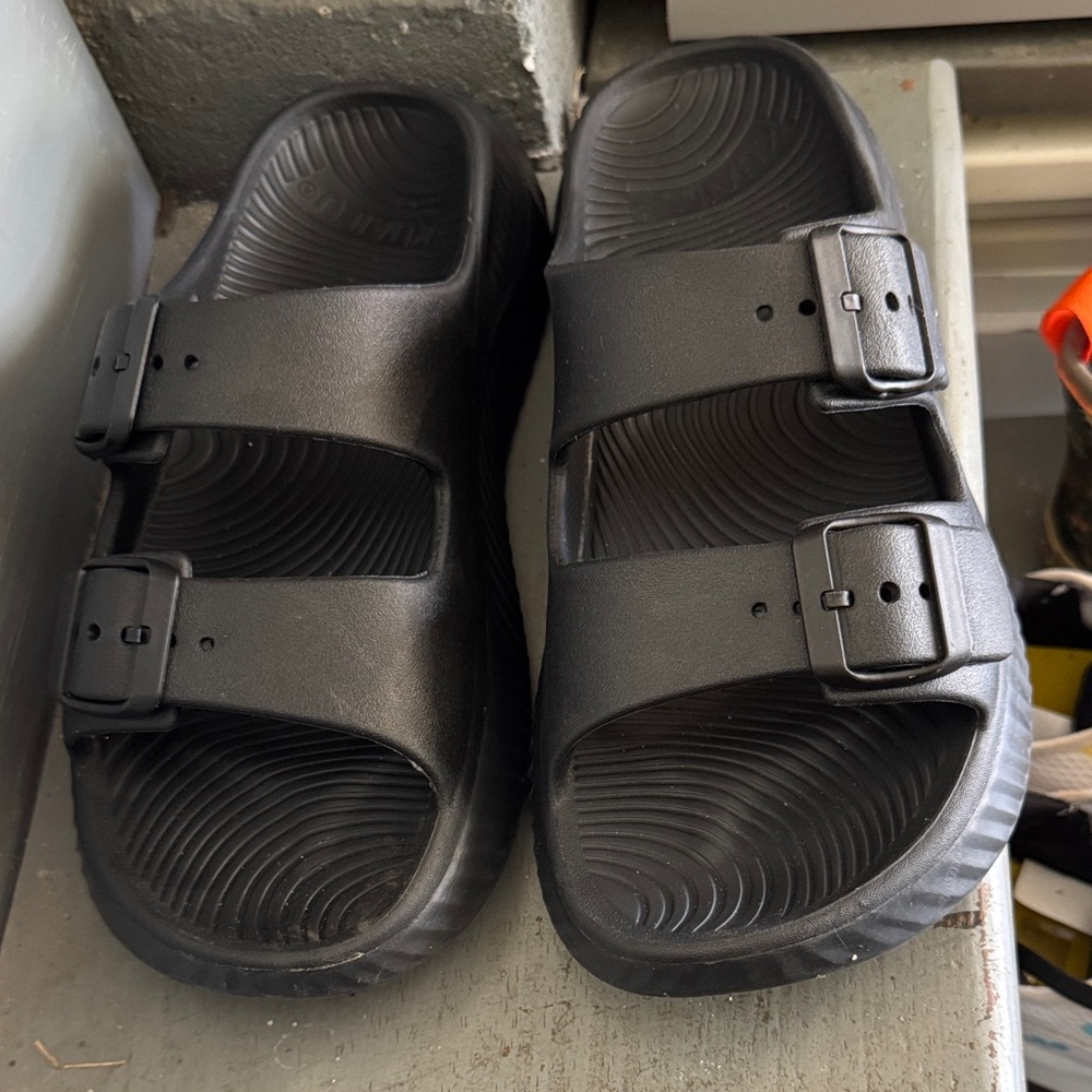 Black Double Strap Sandals